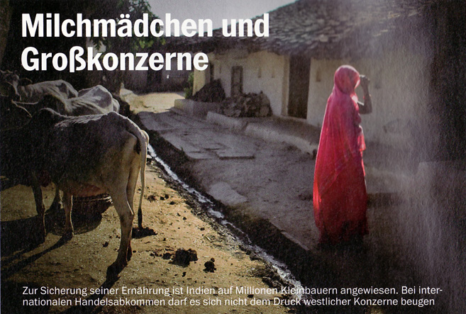 Indien Milchm&auml;dchen und Gro&szlig;konzerne