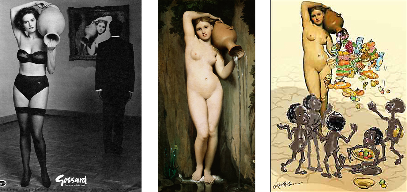 J. A. D. Ingres, Die Quelle - Reklame, Original, Karikatur - KoKa Augsburg