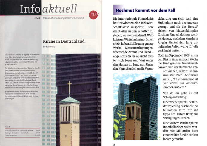 Kirche Banken Antimaterialismus