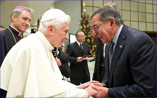 Papst Ratzinger und US-Kriegsminister Panetta