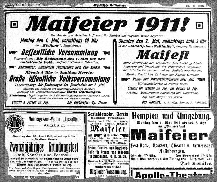 Schwäbische Volkszeitung 28.04.1911 zum 11. Mai
